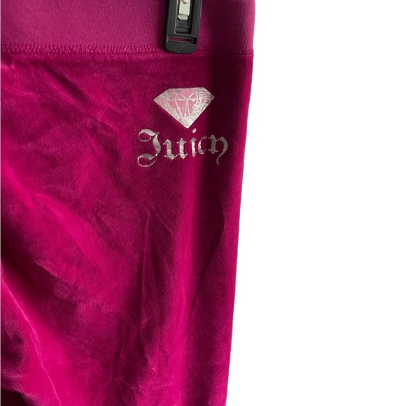 JUICY COUTURE VTG Juicy Forever Magenta Velvet Wide Leg Sport Pants Size L. - Picture 6 of 6